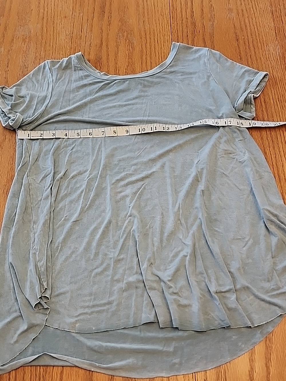 NWOT Altar'd State Washed Chambray Light Blue Short Sleeve Crewneck Tee - Picture 10 of 12